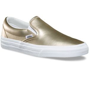 Gold Slip On Vans *EXCELLENT CONDITION*